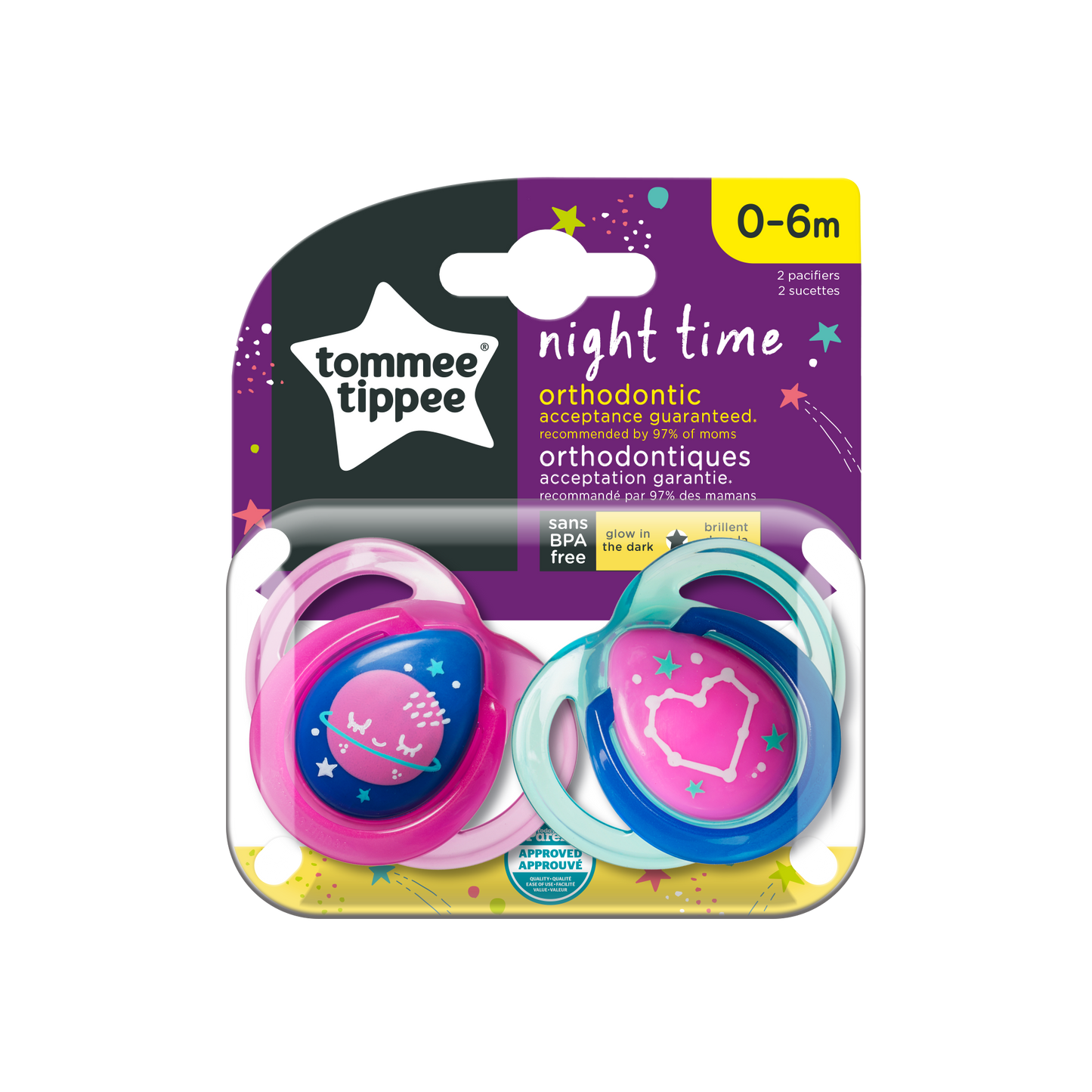 Chupones Night Time (Orthodontic)- Tommee Tippee