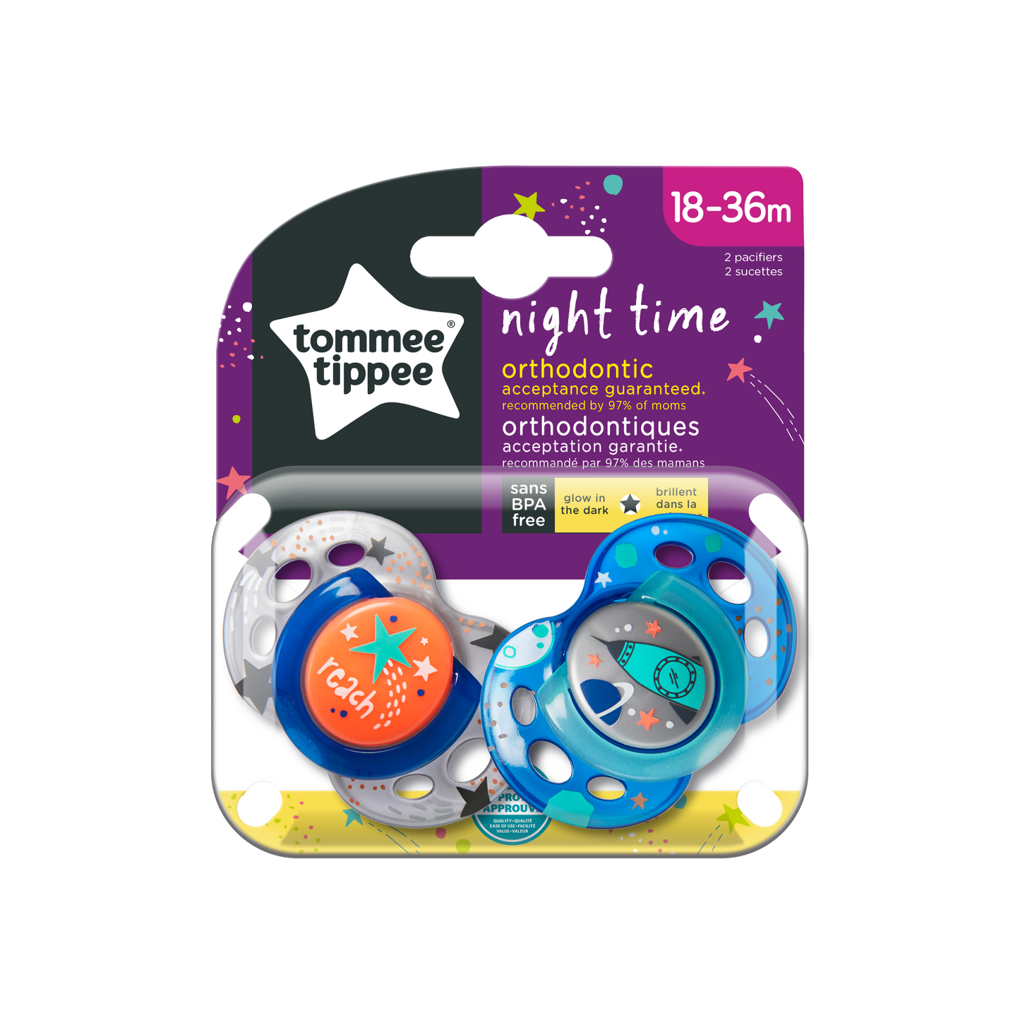 Chupones Night Time (Orthodontic)- Tommee Tippee